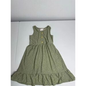 Love to be Loved Girls Sleeveless Embroidered Layer Dress Olive Green Size 6